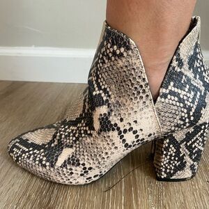 Steve Madden snake print booties